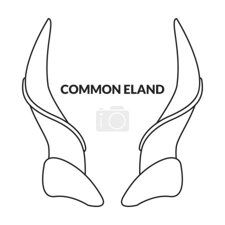 Illustration for Horn common eland vector icon.Outline vector logo isolated on white background horn common eland. - Royalty Free Image