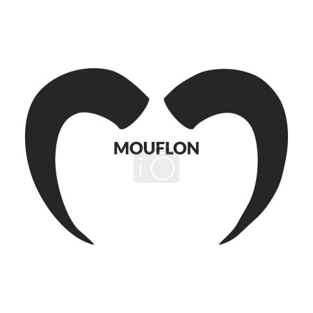 Ilustración de Cuerno mouflon vector icon.Cartoon vector iconos aislados en el fondo blanco cuerno mouflon. - Imagen libre de derechos