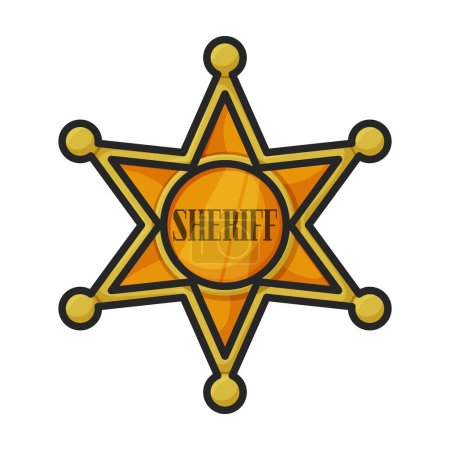 Stern Sheriff Vektor icon.Color Vektor Logo isoliert auf weißem Hintergrund Stern Sheriff.