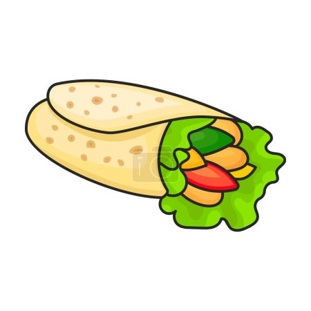 Ilustración de Shawarma vector icon.Color logotipo del vector aislado sobre fondo blanco shawarma. - Imagen libre de derechos