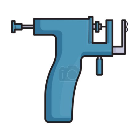 Illustration for Piercing of gun vector icon.Color vector logo isolated on white background piercing of gun. - Royalty Free Image