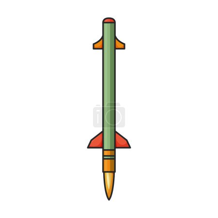 Icône vectorielle missile balistique.Logo vectoriel couleur isolé sur fond blanc missile balistique.