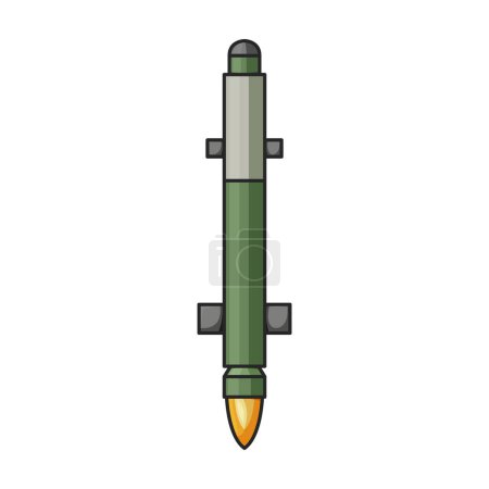 Icône vectorielle missile balistique.Logo vectoriel couleur isolé sur fond blanc missile balistique.