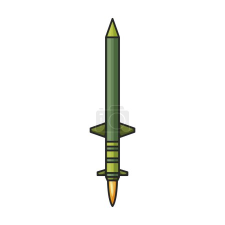 Logotipo del vector del misil balístico icon.Color aislado en el misil balístico del fondo blanco.