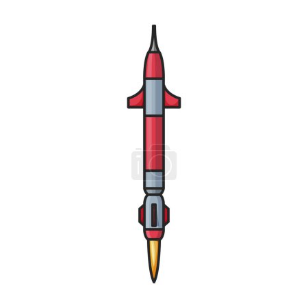 Téléchargez les illustrations : Icône vectorielle missile balistique.Logo vectoriel couleur isolé sur fond blanc missile balistique. - en licence libre de droit