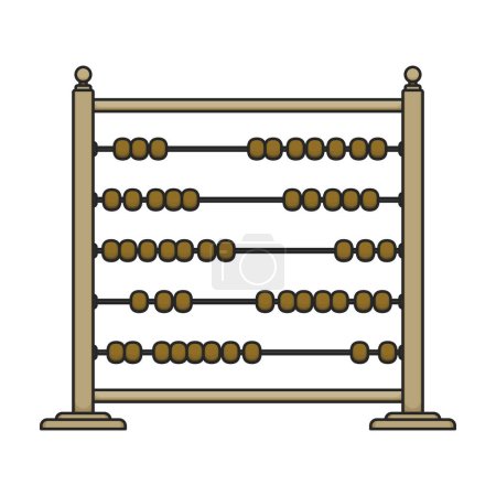 Abacus-Vektor-Farbsymbol. Vektor-Illustrationswerkzeug zum Zählen auf weißem Hintergrund. Vereinzelte Farbabbildung Logo von Abakus, .