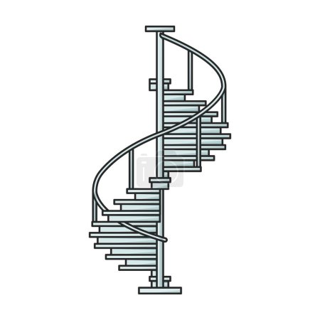 Téléchargez les illustrations : Vecteur d'escalier icon.Color logo vectoriel isolé sur fond blanc escalier. - en licence libre de droit