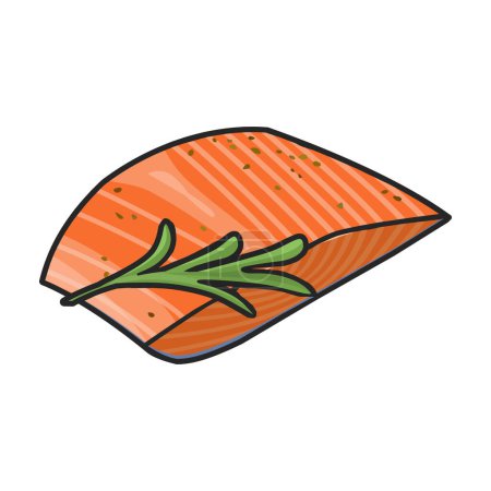 Téléchargez les illustrations : Pièce poisson vecteur icon.Color logo vecteur isolé sur fond blanc morceau de poisson. - en licence libre de droit