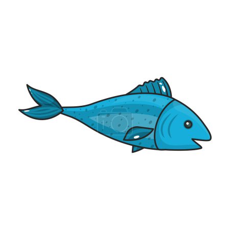 Illustration for Sea fish vector icon.Color vector logo isolated on white background sea fish. - Royalty Free Image