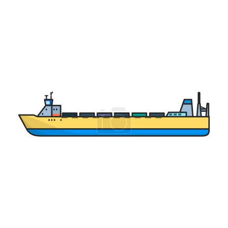 Illustration for Barge vector icon.Color vector logo isolated on white background barge. - Royalty Free Image