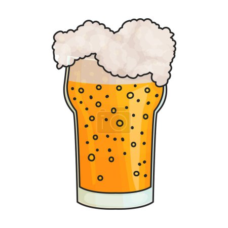 Illustration for Beer glass vector icon.Color vector logo isolated on white background beer glass. - Royalty Free Image