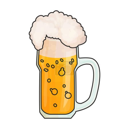 Illustration for Beer glass vector icon.Color vector logo isolated on white background beer glass. - Royalty Free Image