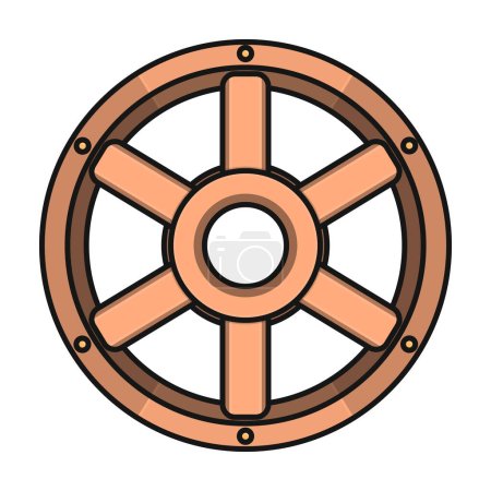 Téléchargez les illustrations : Roue du panier icône vecteur.Logo vectoriel couleur isolé sur fond blanc roue du panier. - en licence libre de droit