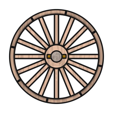 Illustration for Wheel of cart vector icon.Color vector logo isolated on white background wheel of cart. - Royalty Free Image