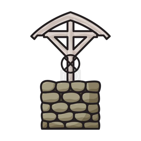 Ilustración de Logotipo del vector icon.Color del pozo de madera aislado sobre fondo blanco pozo de madera . - Imagen libre de derechos