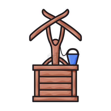 Ilustración de Logotipo del vector icon.Color del pozo de madera aislado sobre fondo blanco pozo de madera . - Imagen libre de derechos
