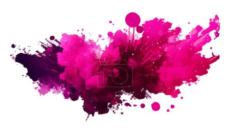 Illustration for Viva Magenta, red, pink watercolor background. Abstract vector paint splash, isolated on white backdrop. Aquarelle beautiful texture. Template graphic design for your project. - Royalty Free Image