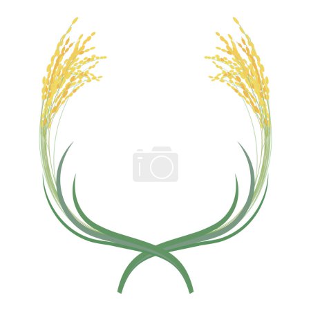Ilustración de Ilustración vectorial de un diseño de dos espigas cruzadas de arroz. - Imagen libre de derechos