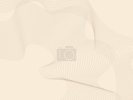 Beige background, abstract brown flowing wavy lines.