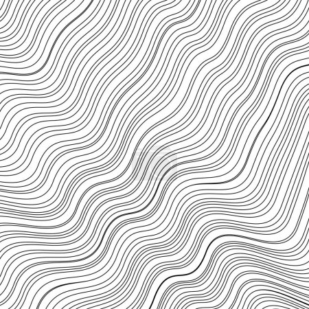 Abstract black and white wave lines pattern background