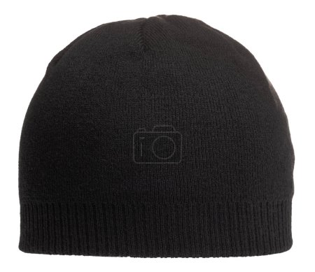 Photo for Black knit cap isolated on white background - Royalty Free Image