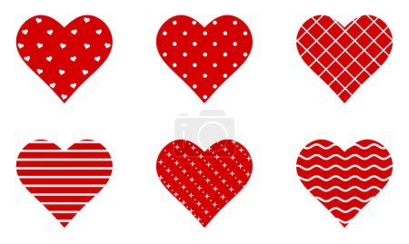 Téléchargez les photos : Coeurs rouges avec texture différente, éléments de design pour la Saint-Valentin. Fichier Zip contenant les fichiers EPS, JPG et PNG. - en image libre de droit