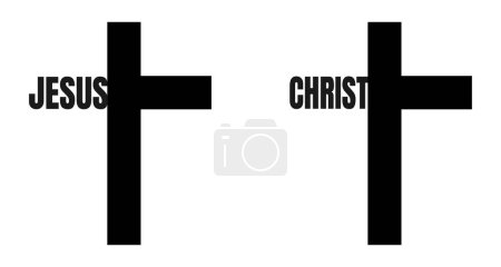 Téléchargez les photos : Jesus Christ cross designs shapes, isolated on white background. ZIP file contains EPS, JPEG and PNG formats. - en image libre de droit
