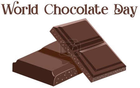 Téléchargez les photos : Journée mondiale du chocolat avec des blocs isolés sur fond blanc, illustration vectorielle. Le fichier ZIP contient les formats EPS, JPEG et PNG. - en image libre de droit