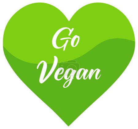 Go Vegan slogan, Vegetarian eco concept illustration. ZIP file contains EPS, JPEG and PNG formats.
