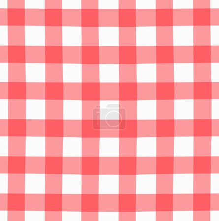 Photo for Seamless red pattern linen gingham checkered blanket tablecloth, Country fabric material backgrounds - Royalty Free Image
