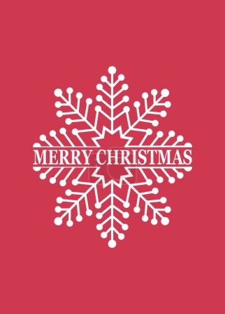 Téléchargez les photos : Cartes de Noël avec flocon de neige blanc sur fond rouge - en image libre de droit