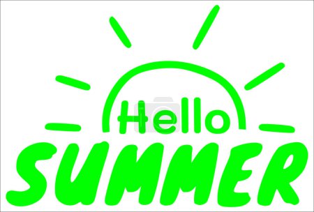 Téléchargez les photos : Citation manuscrite de Hello Summer avec icône du soleil. Le fichier ZIP contient les formats EPS, JPEG et PNG. - en image libre de droit