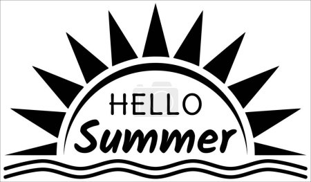 Téléchargez les photos : Citation manuscrite de Hello Summer avec icône du soleil. Le fichier ZIP contient les formats EPS, JPEG et PNG. - en image libre de droit