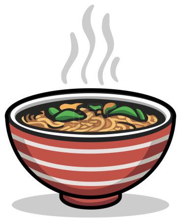 Japanese Ramen cartoon vector illustration isolated. ZIP file contains EPS, JPEG and PNG formats.