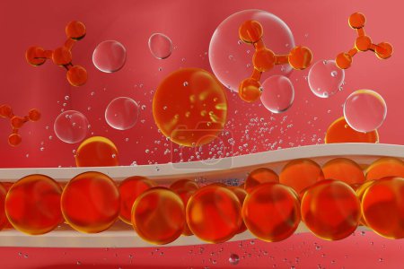 Photo for Abstract background with red liquid bubbles - Royalty Free Image