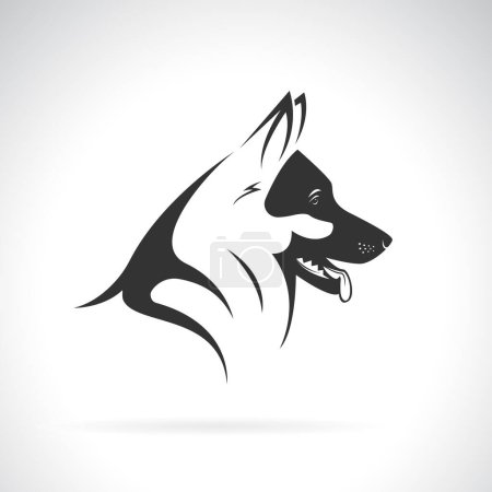 Illustration for Vector of german shepherd dog head design on white background. Pet. Animals. - Royalty Free Image