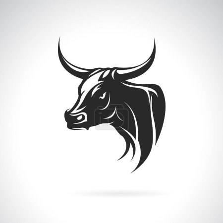 Illustration for Vector of bull head design on white background. Easy editable layered vector illustration. Wild Animals. - Royalty Free Image