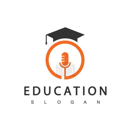 Diseño del logo de educación. Logo del altavoz y del animador