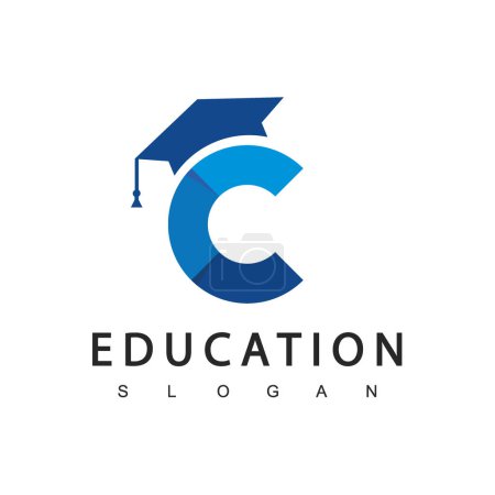 Education Logo Design Template, Creative And Clever Concept Using Letter C Symbol
