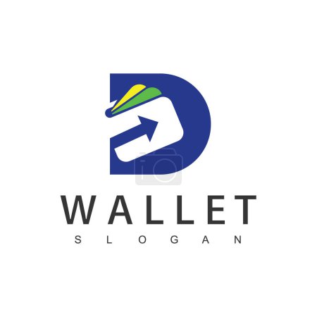 Letter D Wallet logo design template, Payment icon