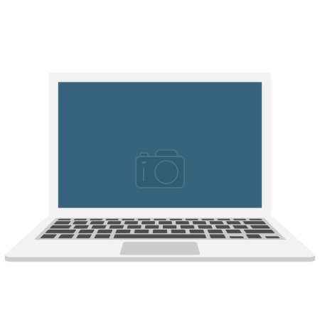 Illustration for Laptop in flat style. Computer symbol isolated. - Royalty Free Image