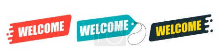 Welcome banner design. Emblem banner with text Welcome.