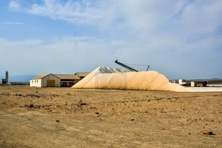 Foto foto del campo de producción plano de sal