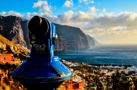 View of Los Gigantes City in Tenerife Canary Islands Spain