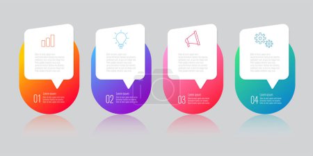 Téléchargez les illustrations : Infographie design avec bulle vocale vecteur plat - en licence libre de droit