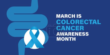 colorectal cancer awareness month, vector illustration