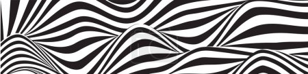 Ilustración de Abstracto patrón de línea de banda de onda de curva en blanco y negro - Imagen libre de derechos