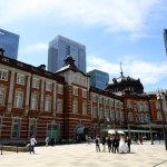 June 4, 2023, Chiyoda Ward, Tokyo, JapanA couple taking wedding photos in the square in front of Tokyo Station, a tourist attraction built of brick in 1914