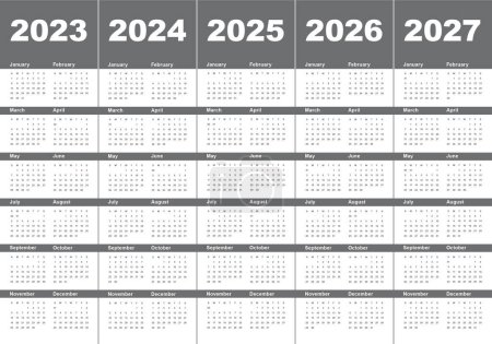 2023-2027 Year Calendar