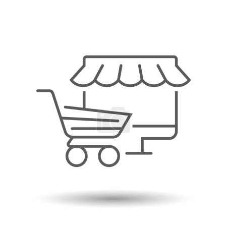 Foto de E-commerce line icon. Online shopping line symbol. Vector - Imagen libre de derechos